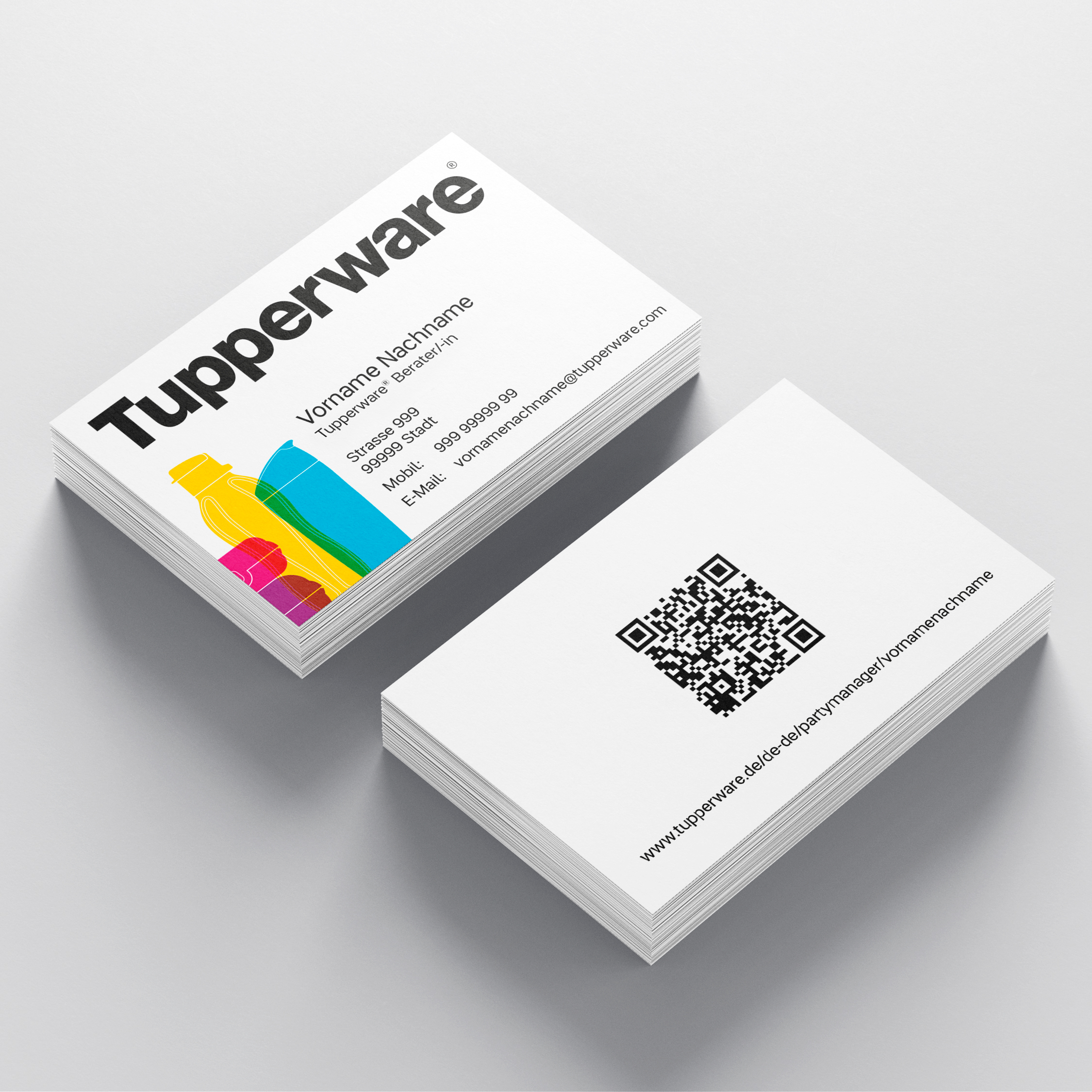 Visitenkarte -  Tupperware® Berater/-in mit QR-Code